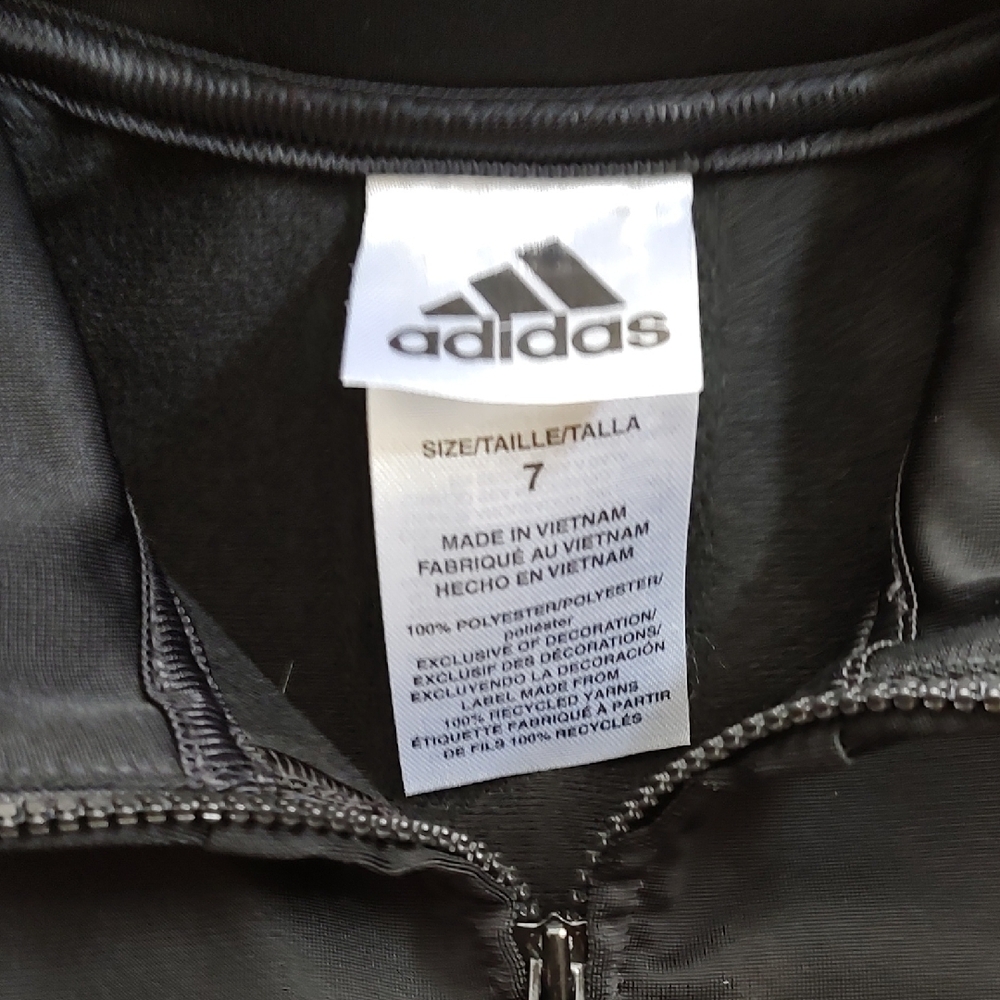 Adidas Black Tracksuit with Red Accents Size 7 - Picture 3 of 6